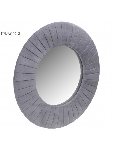 Velvet Grey Round Mirror