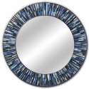 Roulette Navy Blue Round Mirror